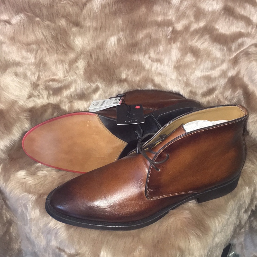 Dark brown leather. Men’s dress shoes from Zara